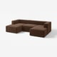 JÄTTEBO Divano 3,5 posti con chaise-longue, braccioli Samsala/marrone scuro