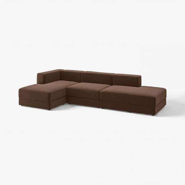 JÄTTEBO Divano 3,5 posti con chaise-longue, Samsala marrone scuro