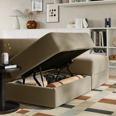 JÄTTEBO Divano a 3 posti componibile, Johanneshov marrone-beige