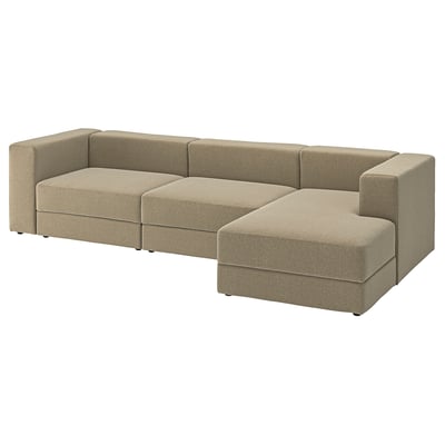 JÄTTEBO Divano comp 4 posti/chaise-longue, destro/Johanneshov marrone-beige