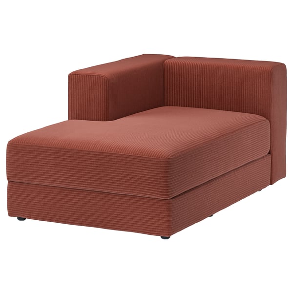 JÄTTEBO Elemento chaise-longue sinistro, con bracciolo/Samsala marrone-rosso