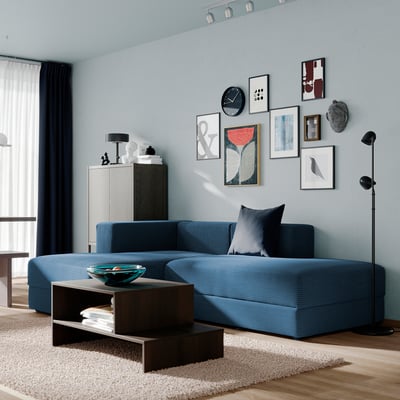 JÄTTEBO Moduli chaise-longue, Samsala blu scuro