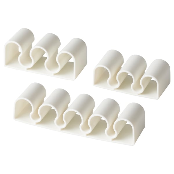 KALKSTUFF Set di 3 supporti per cavi, bianco