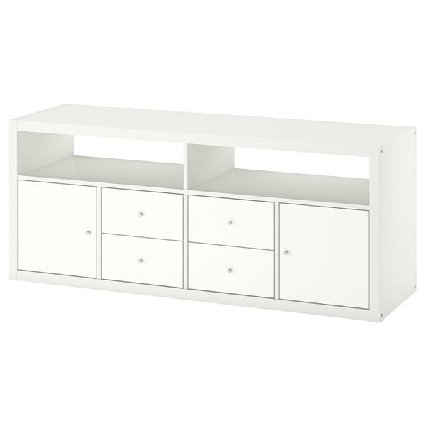 KALLAX Combinazione per TV, bianco, 147x39x60 cm