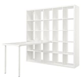 KALLAX / LAGKAPTEN Combinazione con scrivania, bianco, 182x179x182 cm