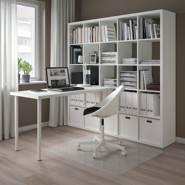 KALLAX / LAGKAPTEN Combinazione con scrivania, bianco, 182x179x182 cm