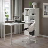 KALLAX / LAGKAPTEN Combinazione con scrivania, bianco, 77x179x147 cm
