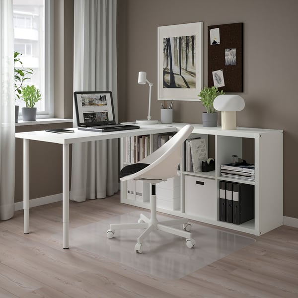 KALLAX / LAGKAPTEN Combinazione con scrivania, bianco, 77x159x147 cm