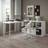 KALLAX / LAGKAPTEN Combinazione con scrivania, bianco, 77x179x147 cm