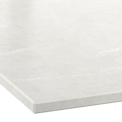 KASKER Piano di lavoro su misura, grigio chiaro/beige effetto marmo/quarzo, 1 m²x2.0 cm