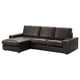 KIVIK Divano a 3 posti, con chaise-longue/Grann/Bomstad marrone scuro