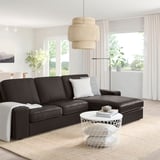 KIVIK Divano a 3 posti, con chaise-longue/Grann/Bomstad marrone scuro