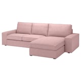 KIVIK Divano a 3 posti con chaise-longue, Gunnared marrone chiaro-rosa