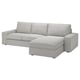 KIVIK Divano a 3 posti con chaise-longue, Tallmyra bianco/nero