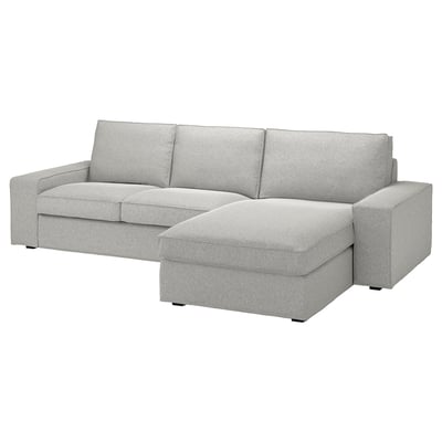 KIVIK Divano a 3 posti con chaise-longue, Tallmyra bianco/nero