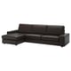 KIVIK Divano a 4 posti, con chaise-longue/Grann/Bomstad marrone scuro