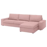 KIVIK Divano a 4 posti con chaise-longue, Gunnared marrone chiaro-rosa