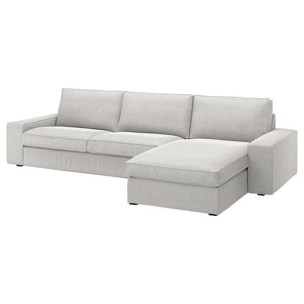 KIVIK Divano a 4 posti con chaise-longue, Tallmyra bianco/nero