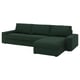 KIVIK Divano a 4 posti con chaise-longue, Tallmyra verde scuro