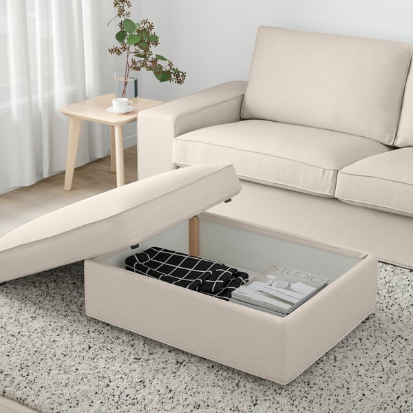 KIVIK Poggiapiedi con contenitore, Gunnared beige