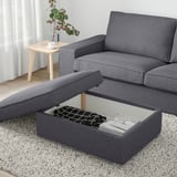 KIVIK Poggiapiedi con contenitore, Gunnared grigio fumo