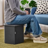 KJUGE Pouf con contenitore, Knisa grigio scuro