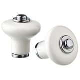 KLINGSTORP Pomello, bianco sporco/cromato, 23 mm