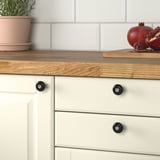 KLINGSTORP Pomello, nero/cromato, 30 mm