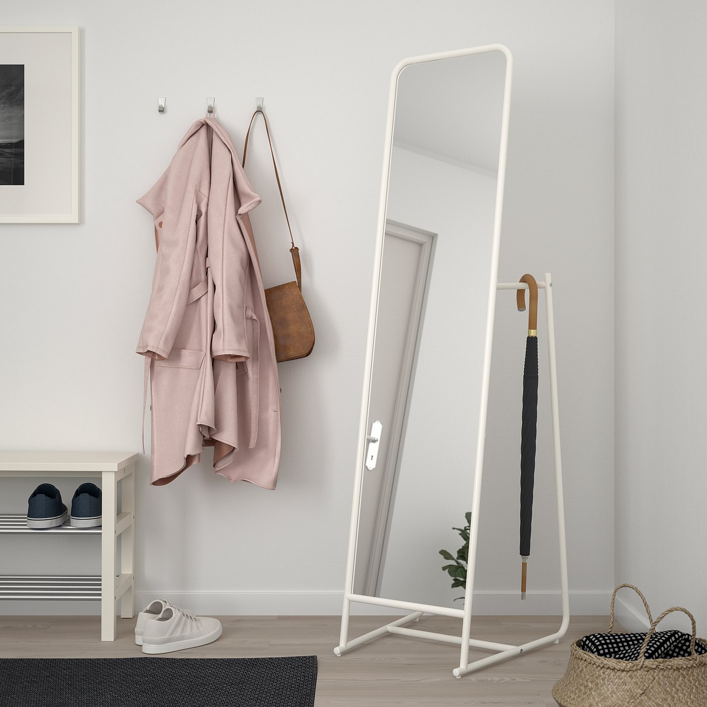 KNAPPER Specchio da terra, bianco, 48x160 cm - IKEA Svizzera
