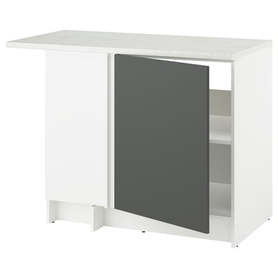 KNOXHULT Mobile base angolare, grigio scuro, 100x91 cm