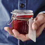 KÖSSEBÄR Contenitore con coperchio, vetro trasparente, 13 cl