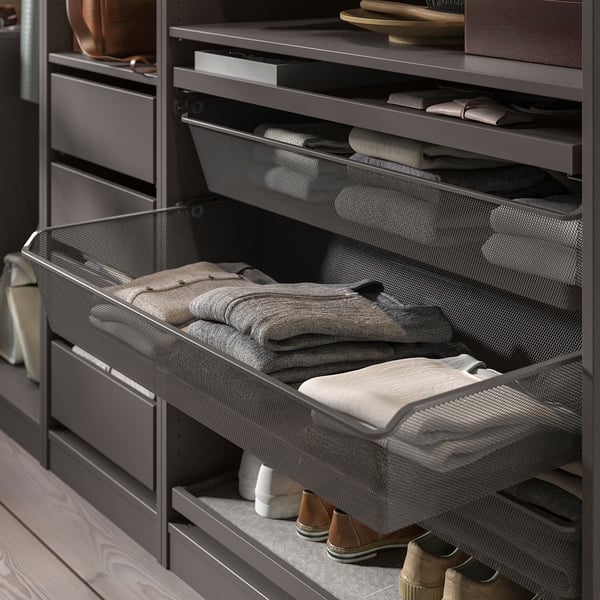 KOMPLEMENT Cestello in rete, grigio scuro, 100x58 cm