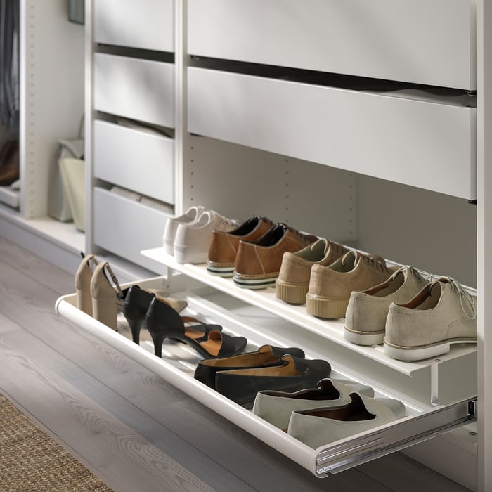 Organizzatore per Scarpe Girevole a Chiusura Morbida, Portascarpe Estraibile Rotante a 360° per Armadio e Guardaroba