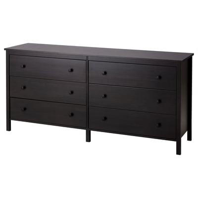 KOPPANG Cassettiera con 6 cassetti, marrone-nero, 172x83 cm