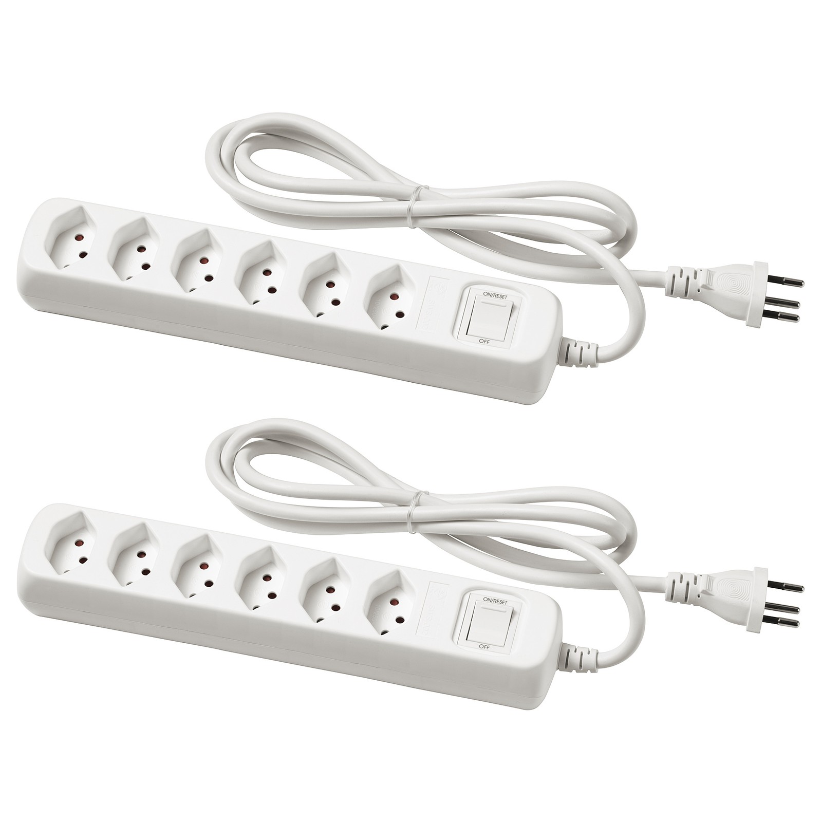 Silver Electronics 9632 - Base Multipla 6 Prese Con Interruttore E Cavo 3 Metri Bianco