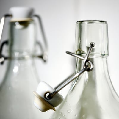 KORKEN Bottiglia con tappo, vetro trasparente, 0.5 l