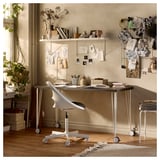 KRILLE Gamba con rotella, bianco, 70 cm
