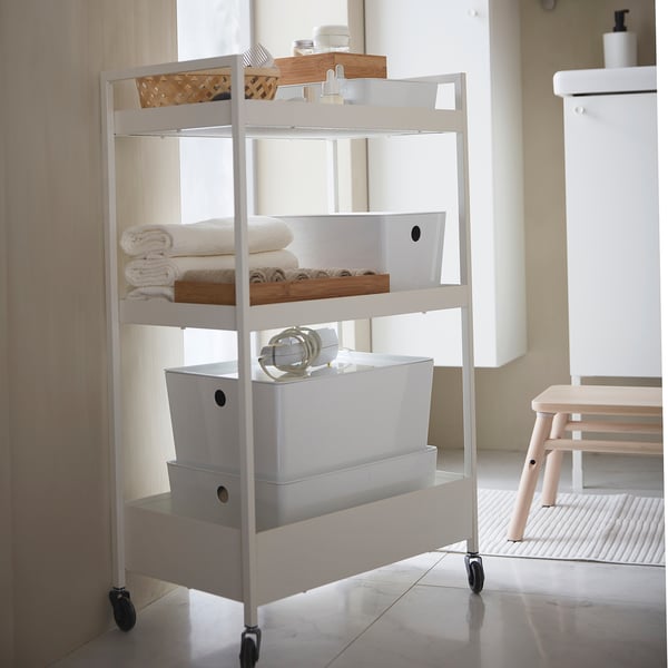 KUGGIS Contenitore con coperchio, bianco, 26x35x15 cm