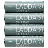 LADDA Batteria ricaricabile, HR06 AA 1,2 V, 2450 mAh