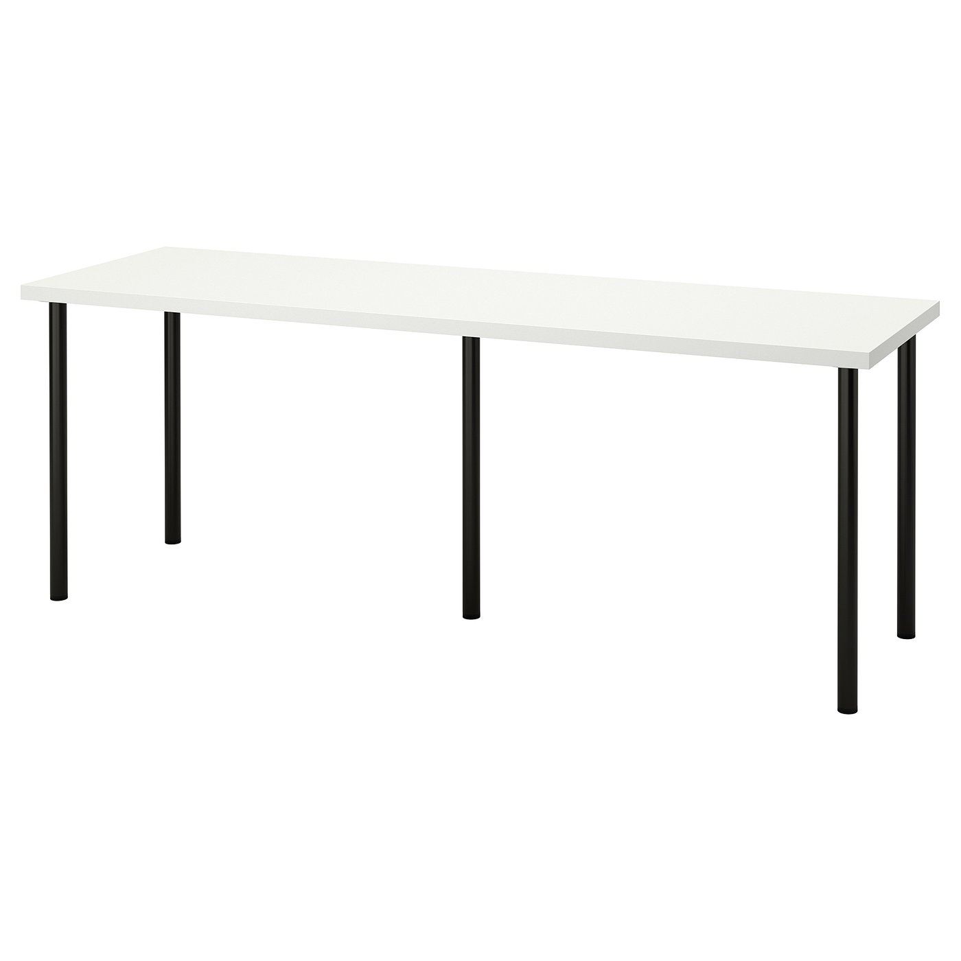 LAGKAPTEN / ADILS Scrivania, bianco/nero, 200x60 cm - IKEA Svizzera