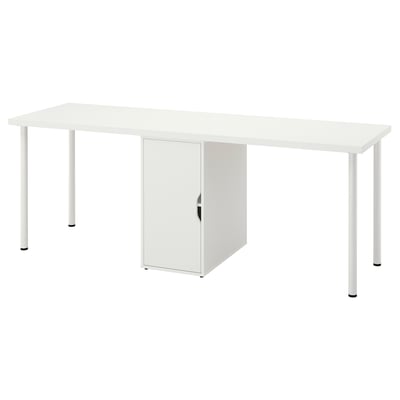 LAGKAPTEN / ALEX Scrivania, bianco, 200x60 cm