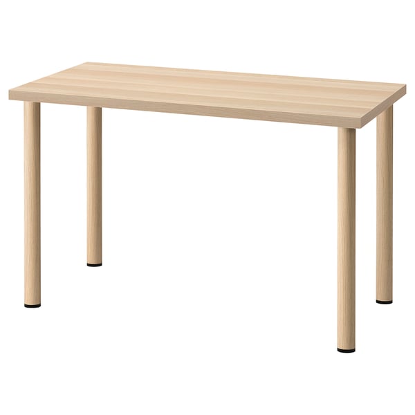 LAGKAPTEN / BÅREKULLA Scrivania, effetto rovere con mordente bianco, 120x60 cm