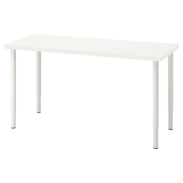 LAGKAPTEN / OLOV Scrivania, bianco, 140x60 cm
