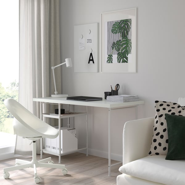 LAGKAPTEN / SPÄND Scrivania, bianco, 120x60 cm