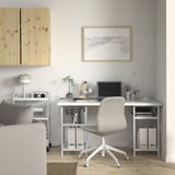 LAGKAPTEN / SPÄND Scrivania, bianco, 140x60 cm