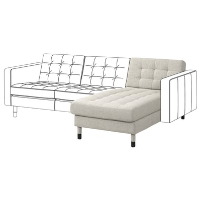 LANDSKRONA Chiase-longue, elemento supplem., Gunnared beige/nero/legno