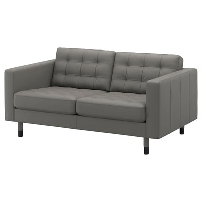 LANDSKRONA Divano a 2 posti, Grann/Bomstad grigio-verde/legno/nero