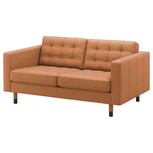 LANDSKRONA Divano a 2 posti, Grann/Bomstad ocra bruna/legno/nero