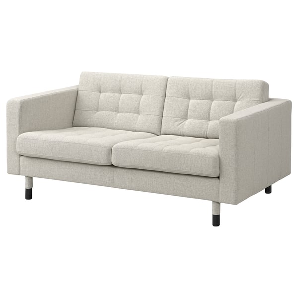 LANDSKRONA Divano a 2 posti, Gunnared beige/nero/legno