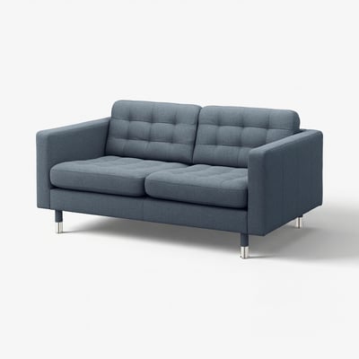 LANDSKRONA Divano a 2 posti, Gunnared blu/metallo